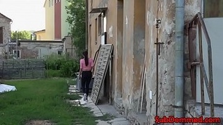 Fit bdsm female sub gags muscle hunk for wank