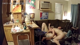 SecurityCam sextape creampie ending with audio