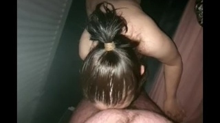 Step mom on her knees sucking dick like a crazy slut